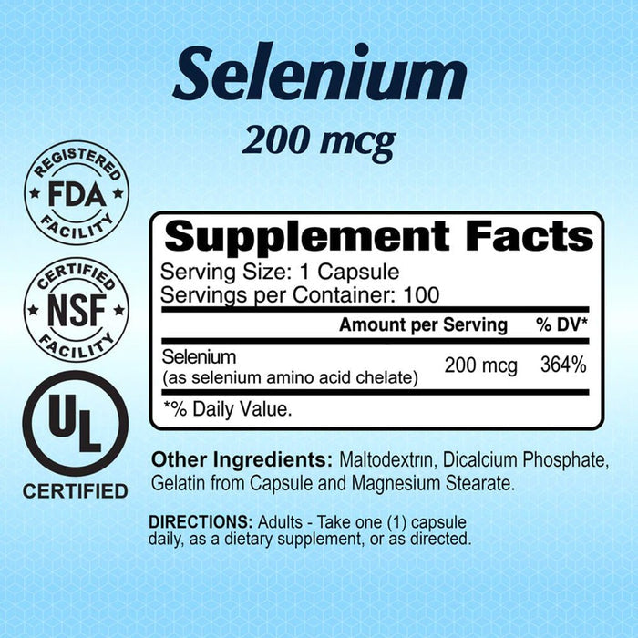 ALFA VITAMINS Selenium 200mcg 100caps