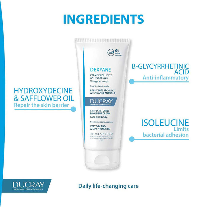 DUCRAY Ducray Dexyane Anti-Scratching Emollient Cream for very dry and atopy-prone skin 200ML