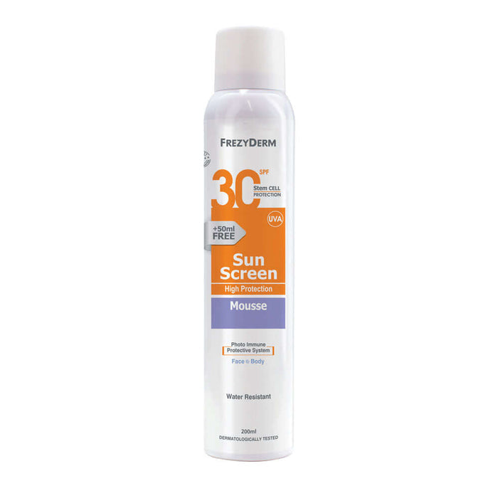 FREZYDERM Sun Mousse Spf30 200ml  EXP -10/26
