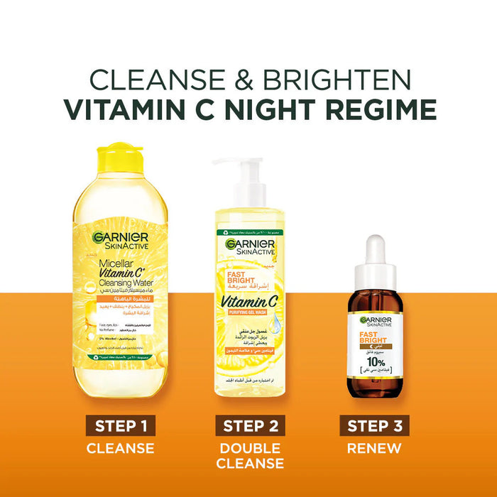 GARNIER Fast Bright 10% Pure Vitamin C & Hyaluronic Acid - Brightening Night Serum 30ml
