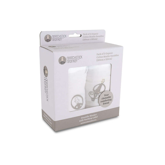 MATCHSTICK MONKEY Cotton Swaddle x 2 Pack