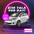 Toyota Ractiz 5 Seater (White #1) Small Car - Rental Car Price Per Day [3 DAY MINIMUM] Please contact us first