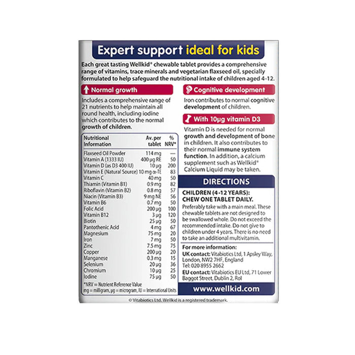 VITABIOTICS Wellkid Multi-Vitamin 30chewable tabs
